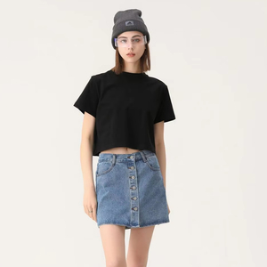 210gsm Short Women's T-shirt High Quality Plain Dyed Girl's <b>Crop</b> <b>Top</b> Shirts Design Your Brand T-shirt <b>for</b> <b>men</b> DDP Shipping - Product Image 1