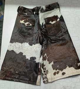 Pantalones Cortos Casuales de Hombre Personalizados de Piel con Pelo de Vaca en la Cintura Media, Transpirables, con Cordón, Cremallera, Resistentes al Viento, de Secado Rápido y con Bolsillos Laterales - Product Image 5