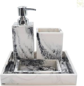 Fabricant de pierre accessoire de salle de bain de luxe marbre résine résine ensemble de salle de bain pour la décoration intérieure à bas prix par HAND MADE CRAFT - Product Image 2