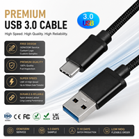 Cable USB 3.0 Tipo-C LUNG KAY de 60W y 5Gbps, Cable de Sincronización de Datos Rápida, 3A QC3.0, Cable de Carga USB-A a USB-C con Trenzado de Nailon para Laptop y PC