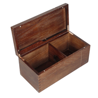 Boîte cadeau en bois massif brun foncé de haute qualité, boîte d'emballage en bois pour spiritueux à double porte avec porte-bouteilles intégrés