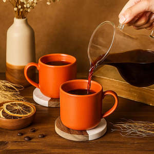 Handmade Wholesale decorative Natural wooden marble <b>coaster</b> wooden <b>coasters</b> white black wooden marble <b>coaster</b> - Product Image 5