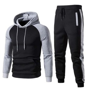 Couleur contrastée 2 pièces pulls à capuche et pantalons de jogging ensembles de pantalons survêtements 100% coton conception personnalisée vêtements de sport survêtements - Product Image 6