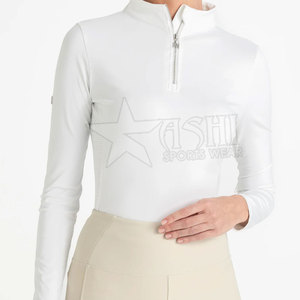 High Quality Women's Equestrian Sports Set Breathable <b>Long</b> <b>Sleeve</b> Top and Tights Stretchable <b>Base</b> <b>Layer</b> for Horse Riding - Product Image 3