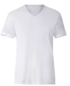 T-shirt pour homme à col en V, t-shirt personnalisé, t-shirt de luxe avec logo personnalisé, vente en gros, 180 marques de vêtements, t-shirts en matériau original - Product Image 1