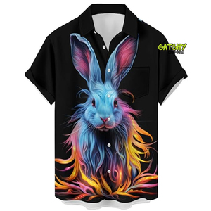 เสื้อฮาวายชาย CATCHY GEARS ผ้าสแปนเด็กซ์/โพลีเอสเตอร์ ทวิล แขนสั้น ลายทาง ติดกระดุม ใส่ไปชายหาด ฤดูร้อน สไตล์ทรอปิคอล ระบายอากาศได้ดี แห้งเร็ว - Product Image 1