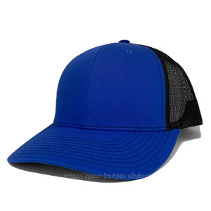 Sombreros de camionero lisos de estilo americano de alta calidad Gorra deportiva de malla azul/negra hecha al por mayor para viajes Casuales - Product Image 2