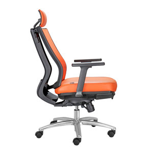 Premier-F Ergonomic Office Chair <b>Footrest</b> Contemporary Design Chrome Adjustable Height Foam Fabric for Home Workshop Bedroom - Product Image 3