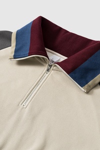 Vintage Rainbow Lapel Thread Fleece Hoodies para hombres Moda Trigo-Algodón Solapa Media cremallera Sudaderas con capucha DDP Envío - Product Image 2