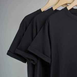 Camiseta de gran tamaño con hombros caídos para hombre, 100% algodón, cuello acanalado, ropa de calle lisa de peso pesado, camiseta en blanco para hombre - Product Image 5