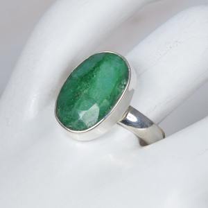 Fine Luxury Vintage 925 Sterling Silver Emerald Green Bezel Setting Ovale Shape Couple Ring for Lovers Girls Fine Jewelry - Product Image 3