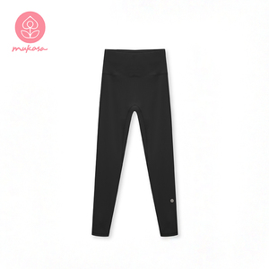 Mukasa Yoga Sporting Goods-Pantalon de yoga sans couture noir couleur unie - Product Image 5