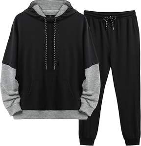 ATHLOTIC SPORTS Men Double Layer Breathable Fleece Spandex/Polyester Double <b>Sleeve</b> Hoodie Drawstring Joggers Sweatpants Winter - Product Image 1