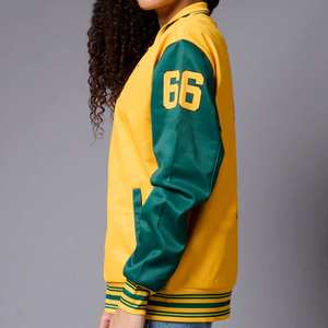 Veste de baseball bomber varsity personnalisée pour femme, broderie chenille de haute qualité, impression par sublimation, 2025 - Product Image 2