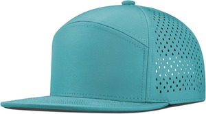 Wellprove White 6-Panel Snapback Cap Mesh Adjustable <b>Flat</b> Brim Breathable Solid Unisex Four Seasons Outdoor Casual <b>Hat</b> 100% - Product Image 6