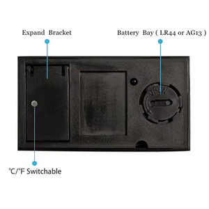 デジタル温度計付き ° C/ ° F スイッチ ミニ LCD 温度計 湿度計 キャビネット、部屋、保管庫用室内気候モニター - Product Image 2