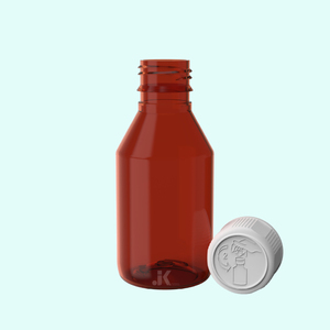 Fabricante vietnamita botella de jarabe de PET 120ml cuadrado redondo con tapa CR ámbar buena calidad OEM ODM servicio mejor precio M0774 - Product Image 2