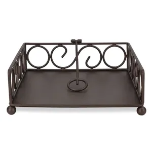 Vente chaude Personnalisé À La Main Serviette De Stockage Boîte De Couverture De Mouchoirs En Métal Base De Mouchoirs pour Serviettes De Dîner Fait En Usine Promotionnel - Product Image 5