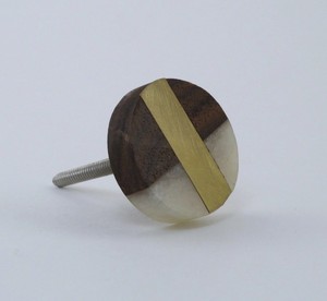 Perilla de armario de madera y resina con tiras de latón, herrajes decorativos para muebles para cajones, armarios y artículos de uso Interior del hogar - Product Image 6