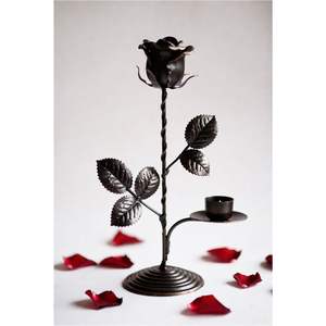 3-Cup Iron Leaf Design <b>Candle</b> Stand Antique Bronze Finish Metal <b>Tree</b> Candelabra for Luxury Event Floral Decoration <b>Candle</b> Stand - Product Image 2