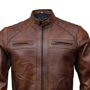 Veste Slim Fit personnalisée pour hommes, vêtements en cuir chauds et originaux de qualité supérieure avec col montant 100% - Product Image 4