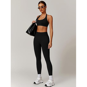 Conjuntos de Yoga Reversibles de 2 Piezas, Tejido Transpirable con Elasticidad en Cuatro Direcciones, Top Ligero y Leggings Deportivos, Comodidad Atlética, Secado Rápido, Ecológico - Product Image 2