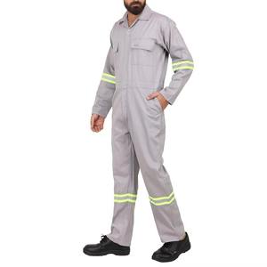 Alta calidad Oem alta visibilidad ropa de trabajo uniforme Color sólido precio al por mayor a prueba de polvo reflectante mono de seguridad - Product Image 5