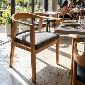Sillas de Restaurante de Teca Sólida de Alta Calidad con un Diseño Minimalista, Adecuadas para Restaurantes y Cafeterías - Product Image 1