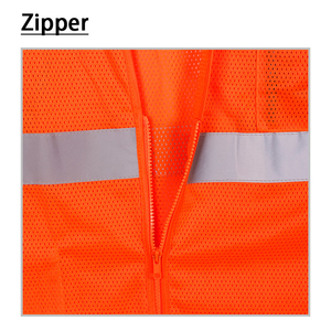 Gilet de sécurité personnalisé jaune haute visibilité classe 2 tissu en toile standard avec rayures argentées réfléchissantes pour l'été 2 poches incluses - Product Image 5