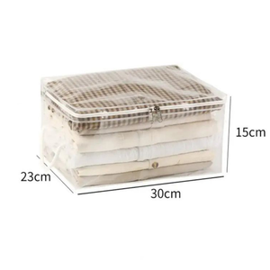 Clear PVC Box <b>Chest</b> Bag 4 Side Gusset 3 Side Zipper HF Handle Blanket <b>Storage</b> Wholesale OEM - Product Image 1