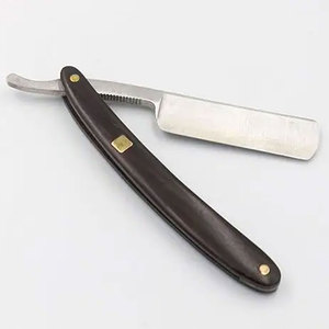 Maquinilla de afeitar recta de madera de borde recto para hombre Maquinilla de afeitar recta manual de acero inoxidable - Product Image 1