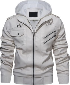 Chaqueta de Motociclista de Cuero de Alta Calidad para Hombre, Diseño Moderno con Cuello Alto y Logotipo Frontal, Estilo Otoñal - Product Image 6