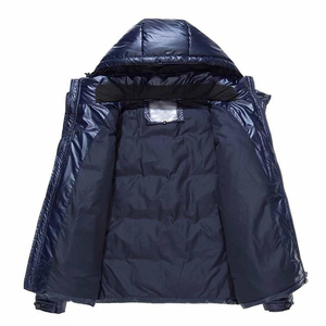 New Arrival Men's Thick Shiny Puffer <b>Jacket</b> With Hood Waterproof Down Coat Outdoor Winter Season Streetwear Style Puffer <b>Jacket</b> - Product Image 2