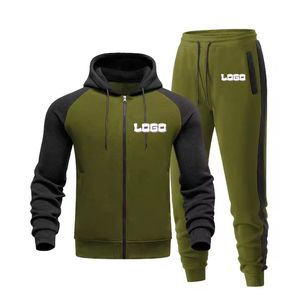Men's Unisex Hooded Acid Wash <b>2</b>-Piece Full-<b>Zip</b> Custom Puff Printing High Quality Gym Jogging Tracksuits Sweatsuits OEM Wholesale - Product Image 1