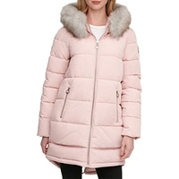 Nouvelle conception de veste matelassée d'hiver pour femmes avec garniture en peau de mouton, rembourrage en coton, décoration en perles, manches longues courtes