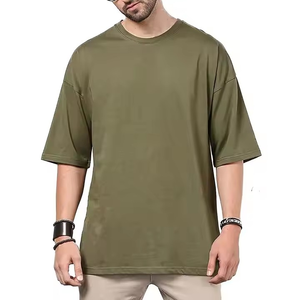Vente en gros T-shirts oversize à manches courtes unis respirant en microfibre Street Solid ColorTshirt Créez votre propre style logo personnalisé - Product Image 6