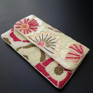 Último diseño señora moda bolsa de mano con cuentas bordadas semillas monedero hecho a mano para mujeres niñas con color personalizado - Product Image 1