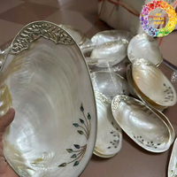 Assiettes en nacre authentiques faites à la main, plat de service décoratif en coquillage, vaisselle de table raffinée en provenance du Vietnam - CARYLN