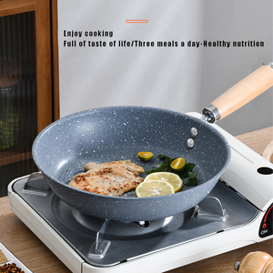 Poêle en <span class=keywords><strong>pierre</strong></span> durable 30/28/26 cm, Wok, Poêle antiadhésive, Poêle à frire, Cocotte, Compatible induction, pour œufs, crêpes, cuisinière à gaz, usage domestique - Product Image 2