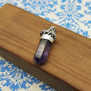 Amethyst Handmade 925 Sterling Silver Fine Jewelry <b>Pencil</b> Pendant Purple Gemstone Wholesale Jewelry SemiPrecious Stone Jewelry - Product Image 1