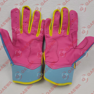 Gants de frappe de baseball respirants à poignet court, en cuir multicolore, personnalisables, pour droitiers et gauchers, pour jeunes et adultes - Product Image 2