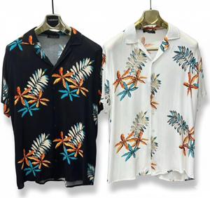 เสื้อเชิ้ตแขนสั้นผ้าซาตินพิมพ์ลายดอกไม้สำหรับผู้ชาย คอปกแคมป์ น้ำหนักเบา ระบายอากาศได้ดี เหมาะสำหรับใส่ในช่วงวันหยุดฤดูร้อน - Product Image 4