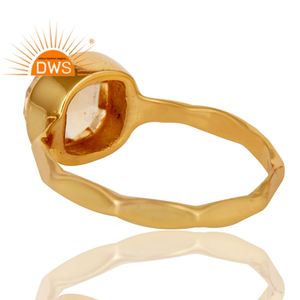 Anillo apilable de Plata de Ley 18k, GEMA de citrino natural chapado en oro, joyería personalizada - Product Image 3