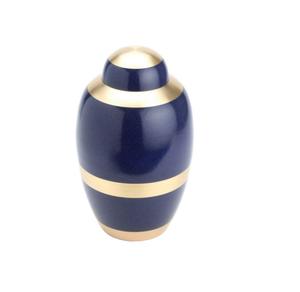 Brass Cremation Adult Urns Blue Color <b>Funeral</b> <b>Supplies</b> of Keepsake Brass Adult Ashes Urns for Burial Services - Product Image 1