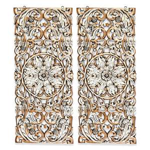 Plaques murales décoratives en bois - 16x36 pouces, lot de 1 - Panneau mural sculpté élégant pour rehausser la décoration de votre pièce - Product Image 1