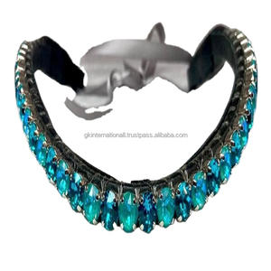 Diamantes de imitación de cuero de alta calidad, 1 fila, grandes, redondos, turquesas, ostentosos, de cuero, banda para cejas, disponible en todos los tamaños personalizados - Product Image 1