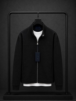 Veste polaire zippée intégrale pour homme de haute qualité, chaude et douce, col montant, vêtement d'extérieur décontracté, manteau pour l'automne et l'hiver