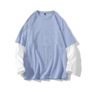 2024 nouveau Streetwear personnalisé pour hommes à manches longues T-Shirts Double couche avec coton sérigraphie Logo motif solide 100% coton - Product Image 2