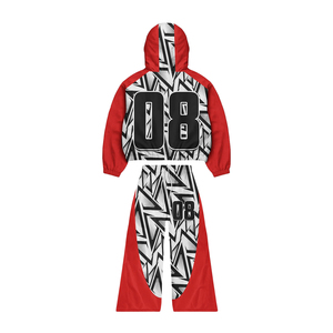 Survêtement réversible imprimé streetwear grande taille en polyester, imperméable, réfléchissant et écologique, collection hiver 2025 - Product Image 3