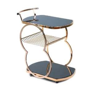 Hospitality Modern SS Carrito de servicio de 2 niveles para uso en la oficina del hotel en el hogar a precio mayorista de La India Carrito SS hecho a mano para Ho - Product Image 6